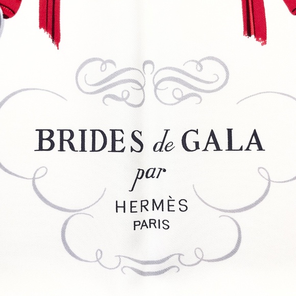 NWT Hermes Scarf "Brides de Gala" in Red/White - Picture 3 of 9